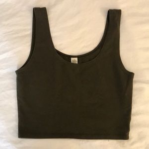 Green Crop Tank Top